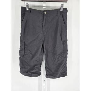 REI Boys Sz L Hiking Shorts Cargo Nylon Dark Gray Athletic